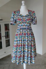 Sukienka LILIANA r.42 bawełniana w folkowy wzór.