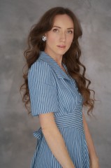 Sukienka ESTERA  niebieska w biały prążek, bawełniana.