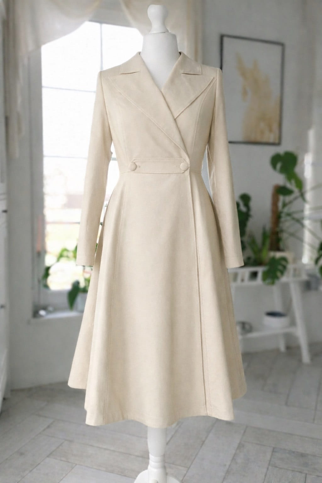 Płaszcz VALENTINO r.36  jasny piasek, bawełniany.