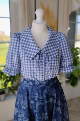 Koszula HANIA  bawełniana w niebiesko-białą kratę.