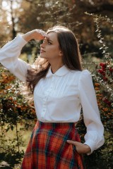 Koszula IMELDA r. 40  biała bawełniana z koronkami. 